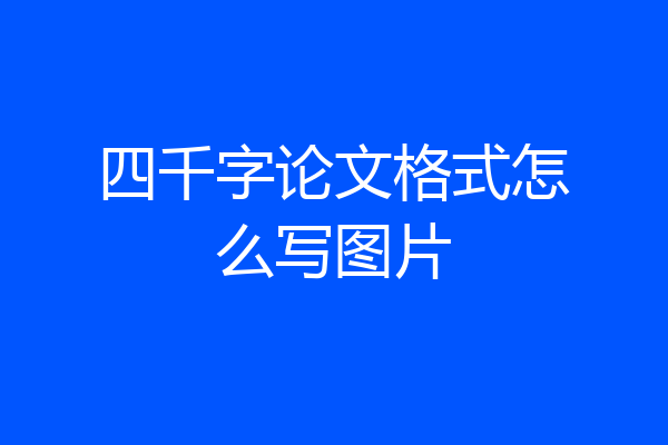 四千字论文格式怎么写图片