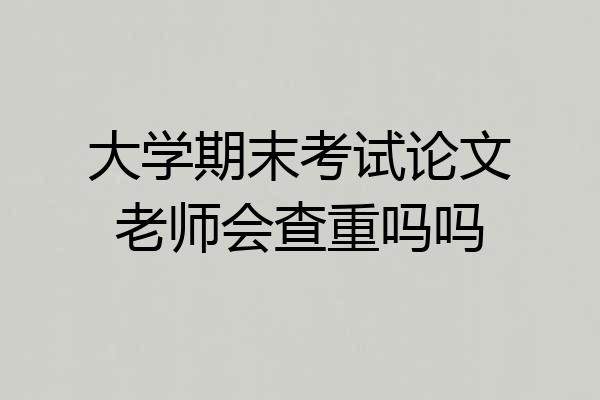 大学期末考试论文老师会查重吗吗