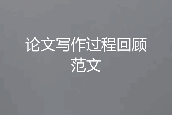 论文写作过程回顾范文
