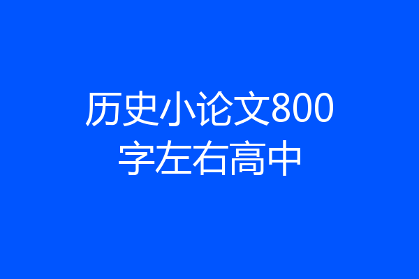 历史小论文800字左右高中