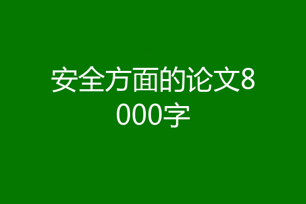 安全方面的论文8000字