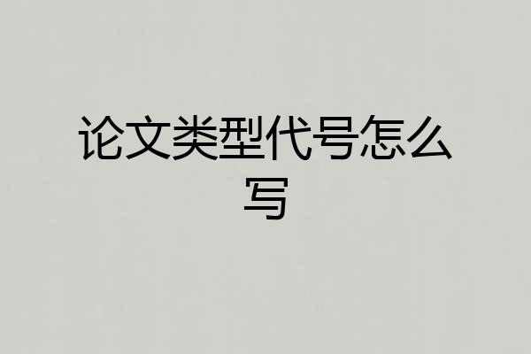 论文类型代号怎么写