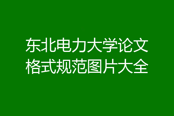 东北电力大学论文格式规范图片大全