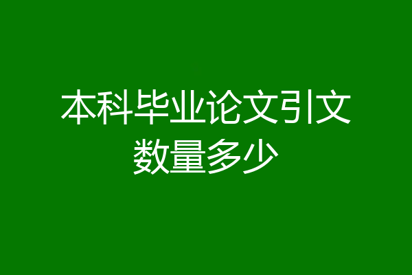 本科毕业论文引文数量多少