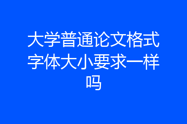 大学普通论文格式字体大小要求一样吗