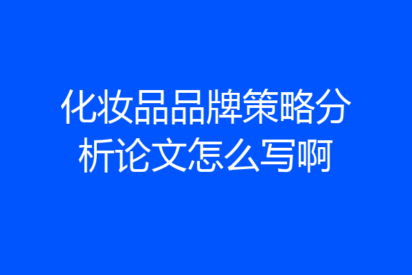 化妆品品牌策略分析论文怎么写啊