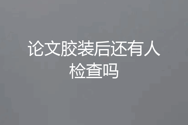 论文胶装后还有人检查吗