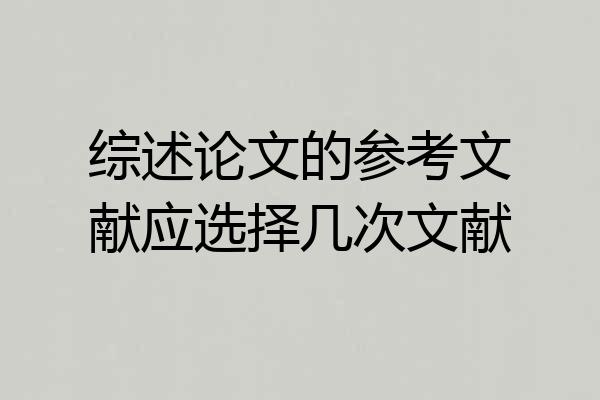 综述论文的参考文献应选择几次文献