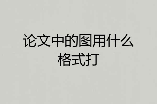 论文中的图用什么格式打