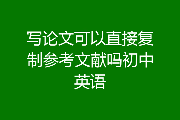 写论文可以直接复制参考文献吗初中英语