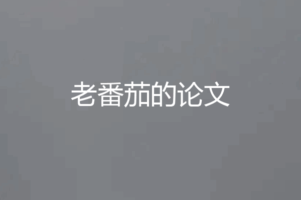 老番茄的论文