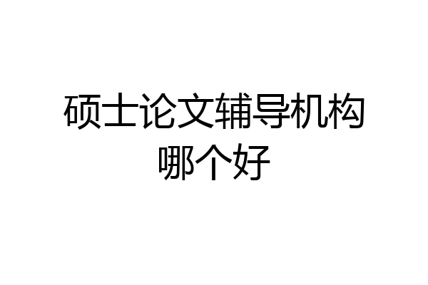硕士论文辅导机构哪个好