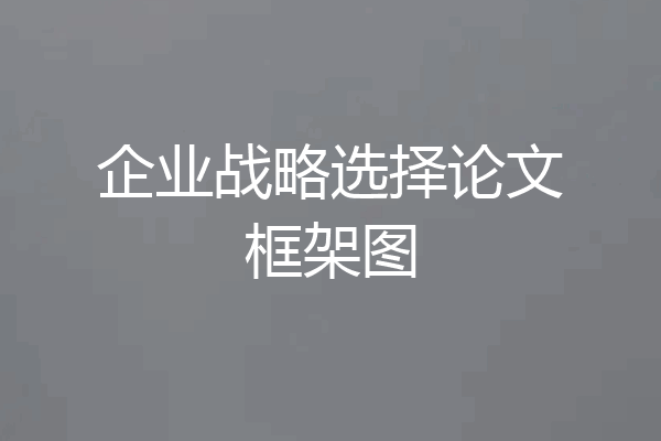 企业战略选择论文框架图