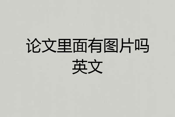 论文里面有图片吗英文