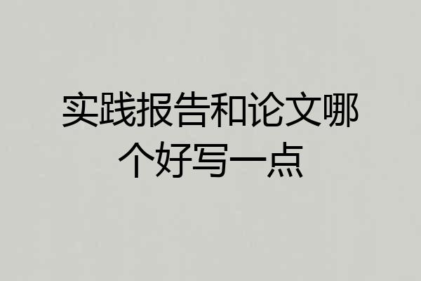 实践报告和论文哪个好写一点