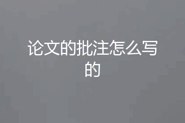 论文的批注怎么写的