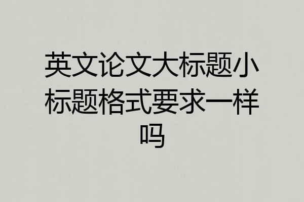 英文论文大标题小标题格式要求一样吗