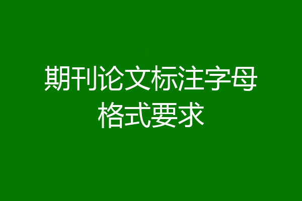 期刊论文标注字母格式要求