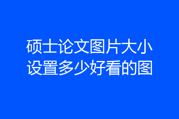 硕士论文图片大小设置多少好看的图