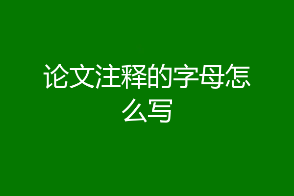 论文注释的字母怎么写