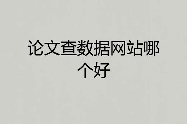 论文查数据网站哪个好