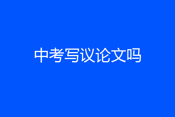 中考写议论文吗