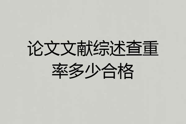 论文文献综述查重率多少合格