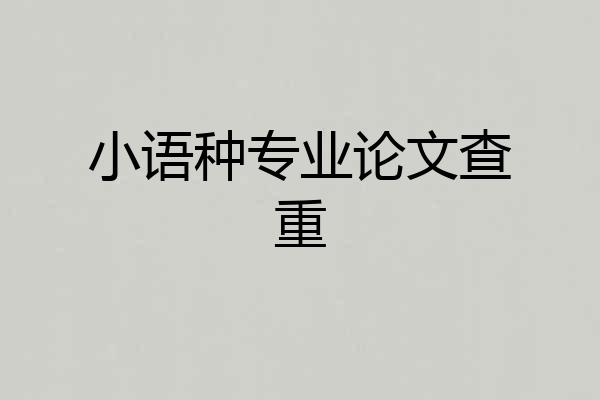 小语种专业论文查重