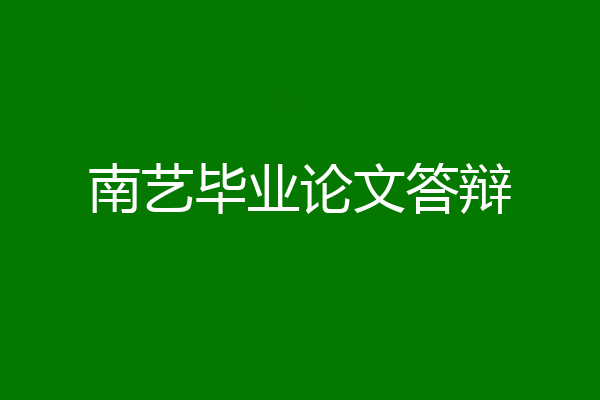 南艺毕业论文答辩