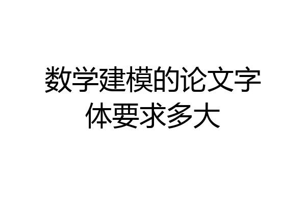 数学建模的论文字体要求多大