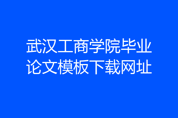 武汉工商学院毕业论文模板下载网址