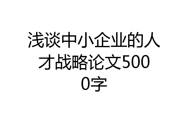 浅谈中小企业的人才战略论文5000字