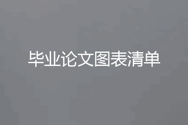毕业论文图表清单