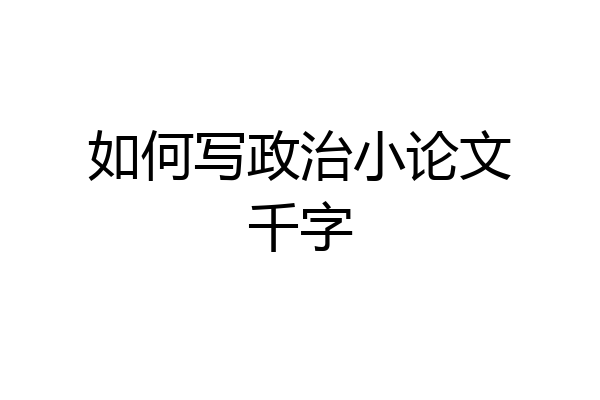 如何写政治小论文千字