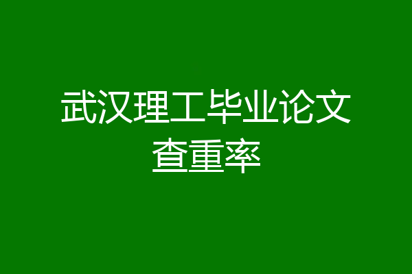 武汉理工毕业论文查重率
