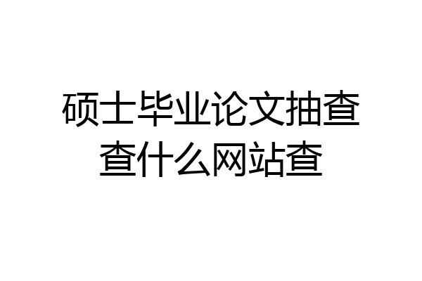 硕士毕业论文抽查查什么网站查