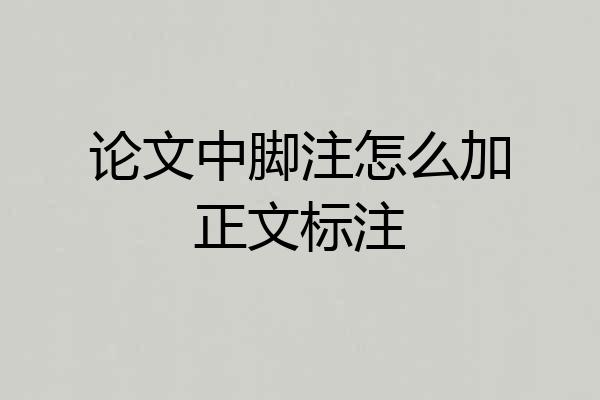 论文中脚注怎么加正文标注