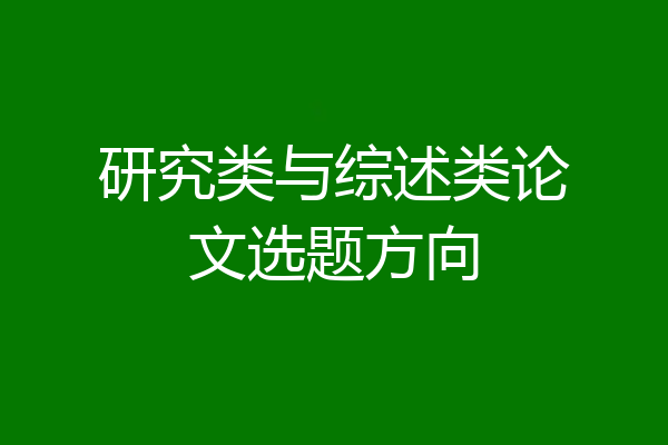 研究类与综述类论文选题方向