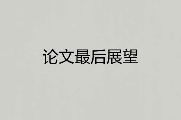 论文最后展望
