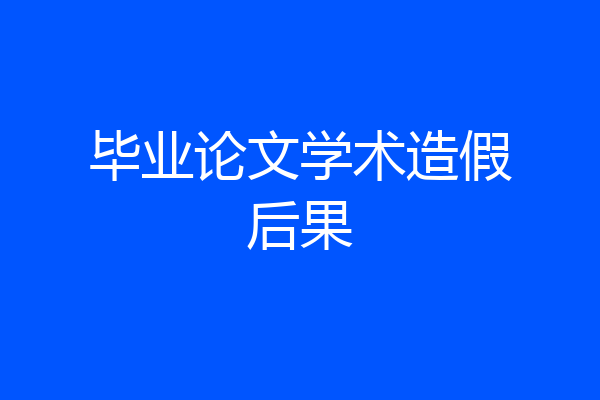 毕业论文学术造假后果