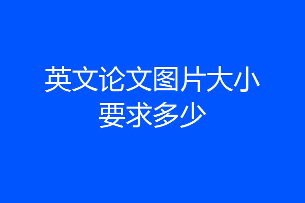 英文论文图片大小要求多少
