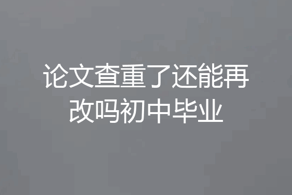论文查重了还能再改吗初中毕业