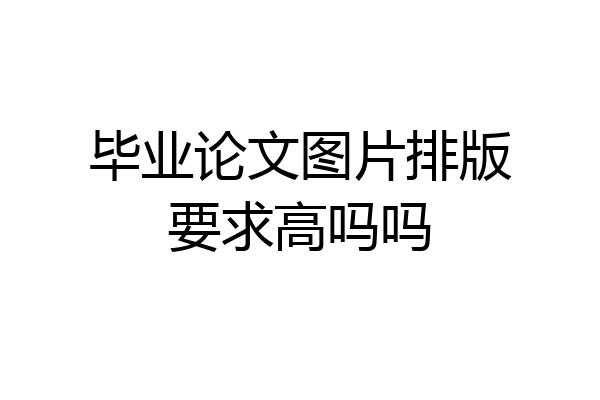 毕业论文图片排版要求高吗吗
