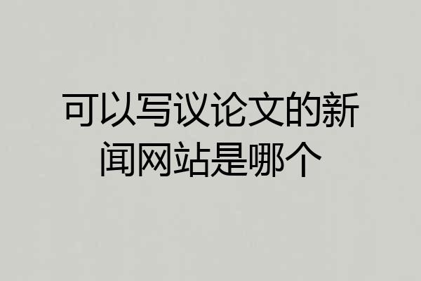 可以写议论文的新闻网站是哪个