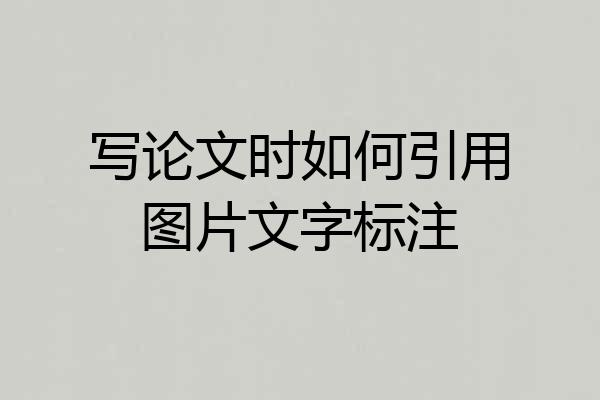 写论文时如何引用图片文字标注