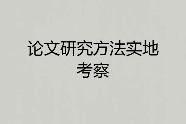 论文研究方法实地考察