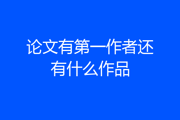 论文有第一作者还有什么作品
