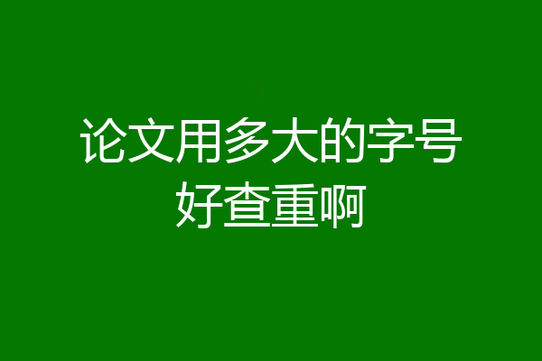 论文用多大的字号好查重啊