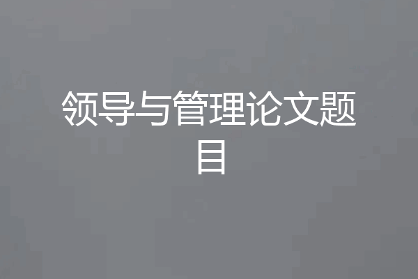 领导与管理论文题目