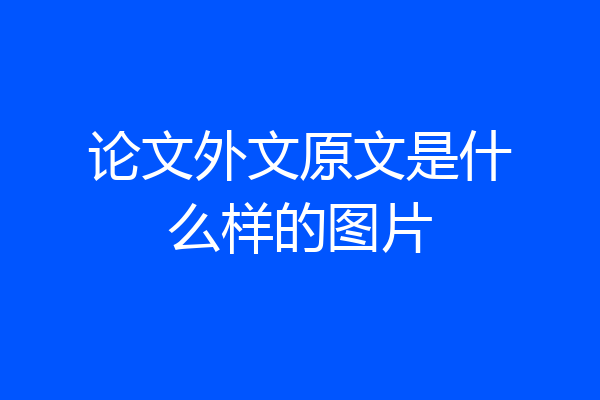 论文外文原文是什么样的图片